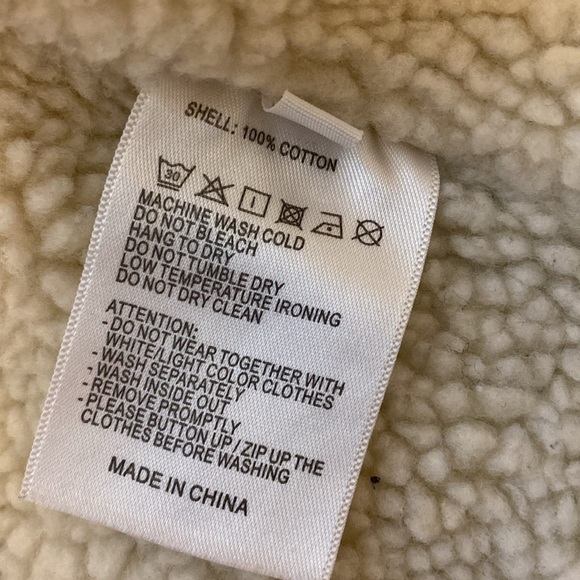 John Galt Brandy Melville Tan Cream Sherpa-Lined Jacket | One-Size S/M - Picture 8 of 11